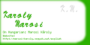 karoly marosi business card