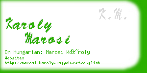 karoly marosi business card